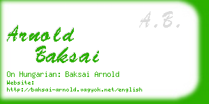 arnold baksai business card